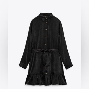 Zara black button down dress